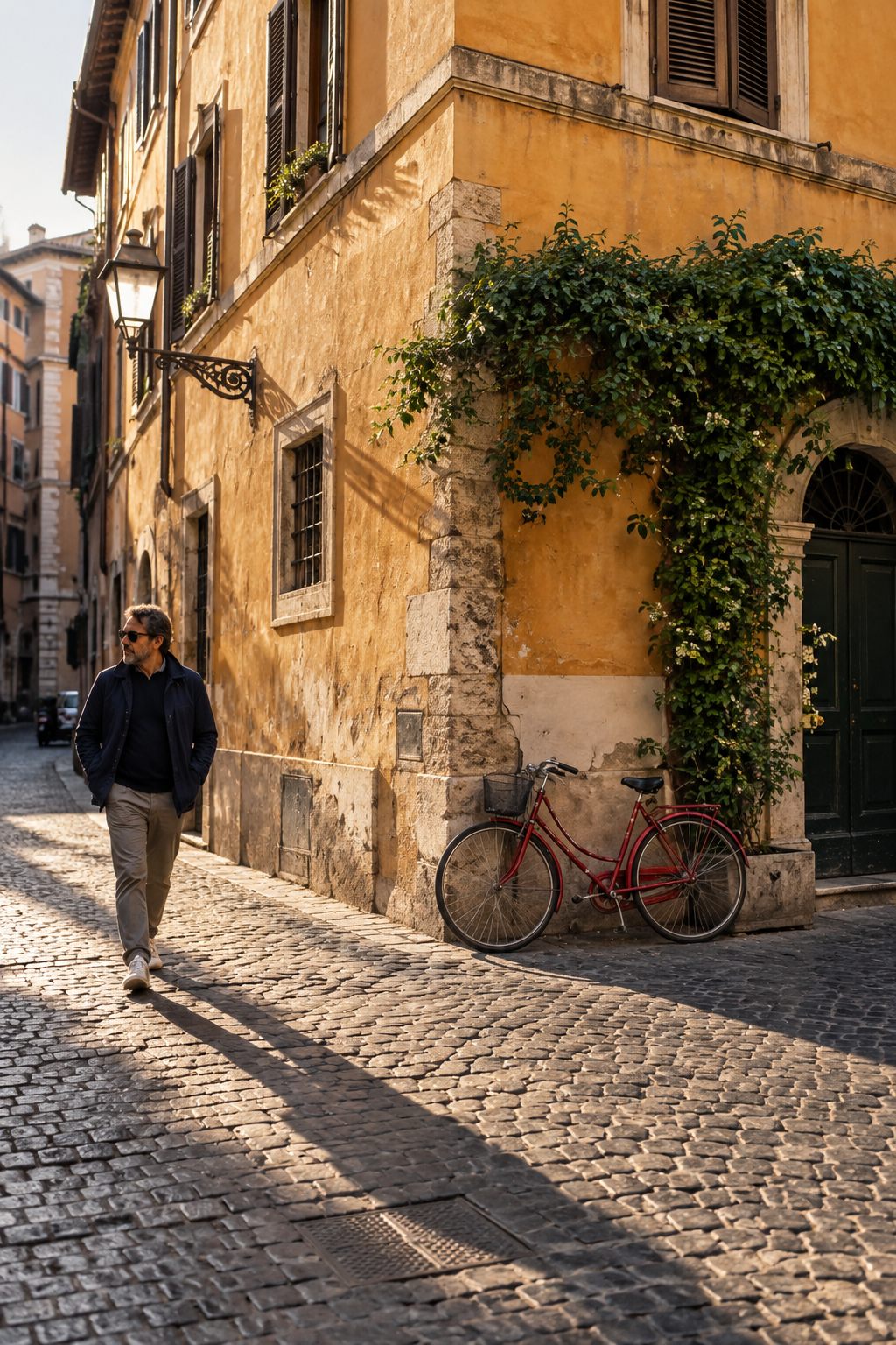 Illustrative photograph of a quiet city street in warm afternoon light